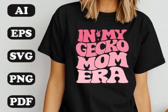 Download In My Gecko Mom Era Groovy Retro Wavy T- - Groovy retro wavy Collection