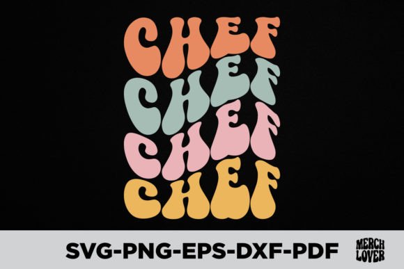 Download Groovy Retro Wavy Chef T-Shirt Design - Groovy retro wavy Collection