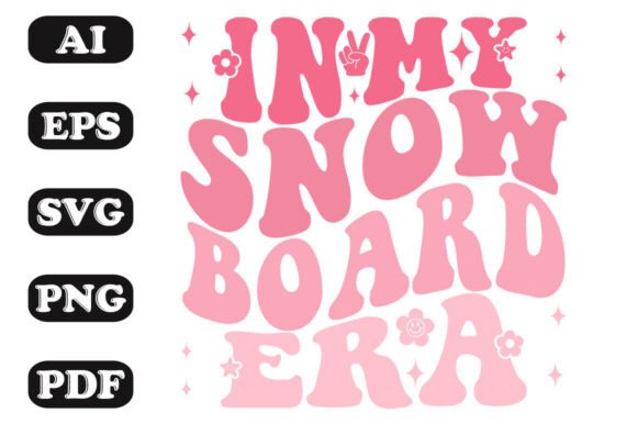 Download In My Snowboard Era Groovy Retro Wavy T- - Premium Resources