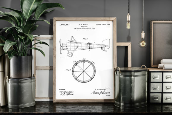 Download Airplane 1918 Patent Poster Blueprint - 1918 Collection